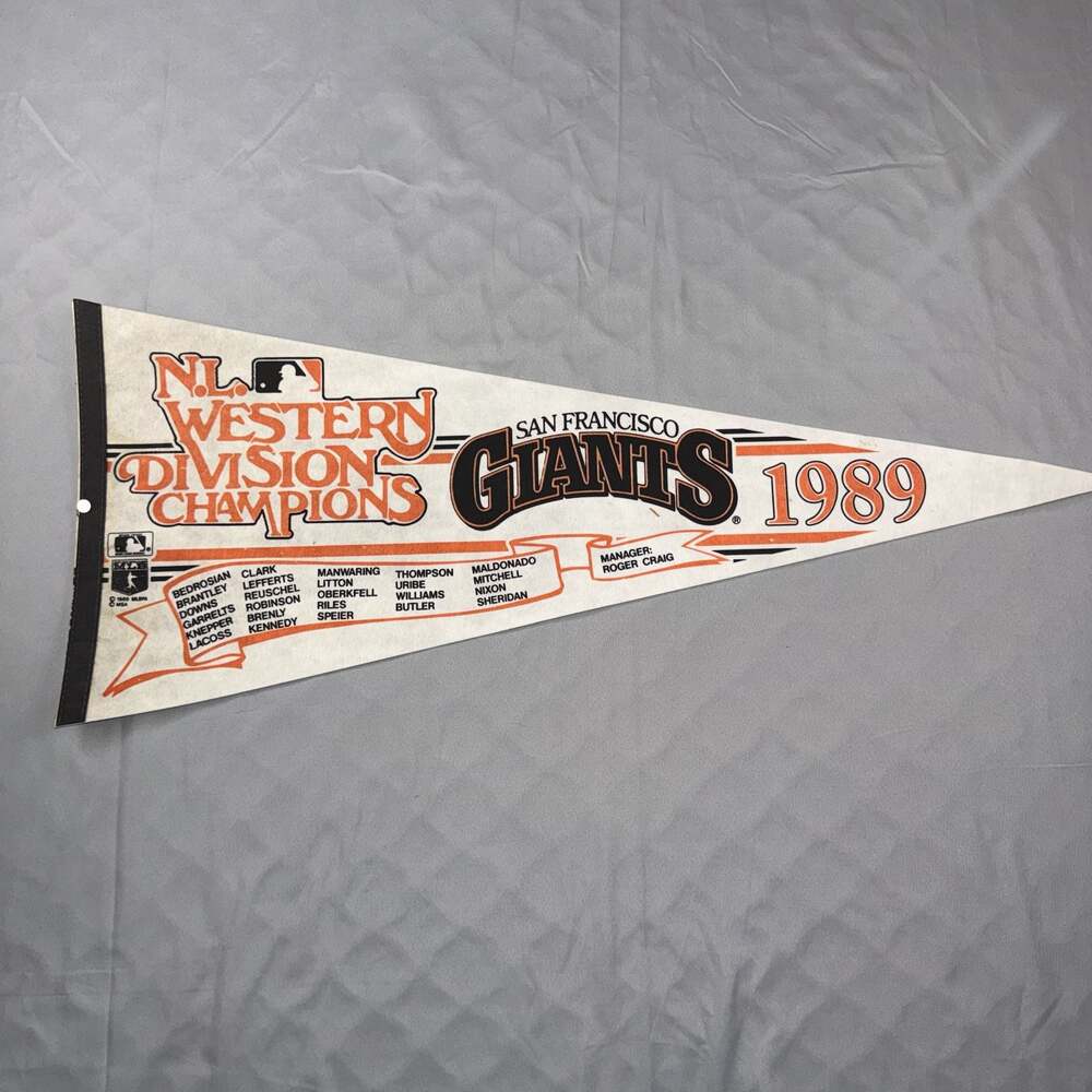 Vintage 1989 San Francisco Giants NL Western Division Champions Pennant